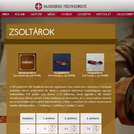 Zsoltárok a honlapon