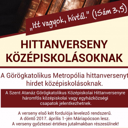 Hittanverseny középiskolásoknak