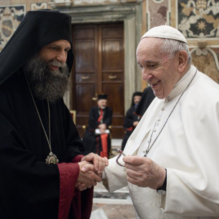 Fülöp metropolita atya találkozása Ferenc pápával