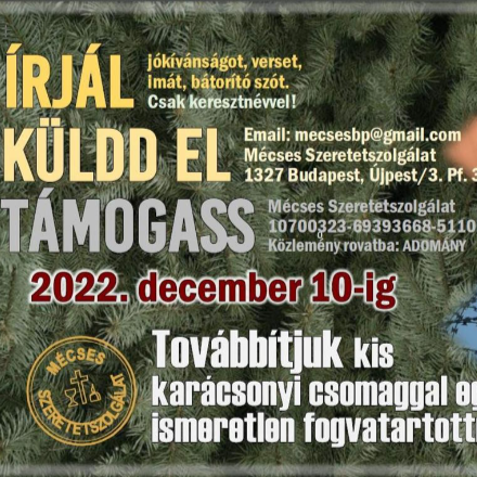 Ajándékozz szeretetet! - A Mécses Szeretetszolgálat karácsonyi felhívása